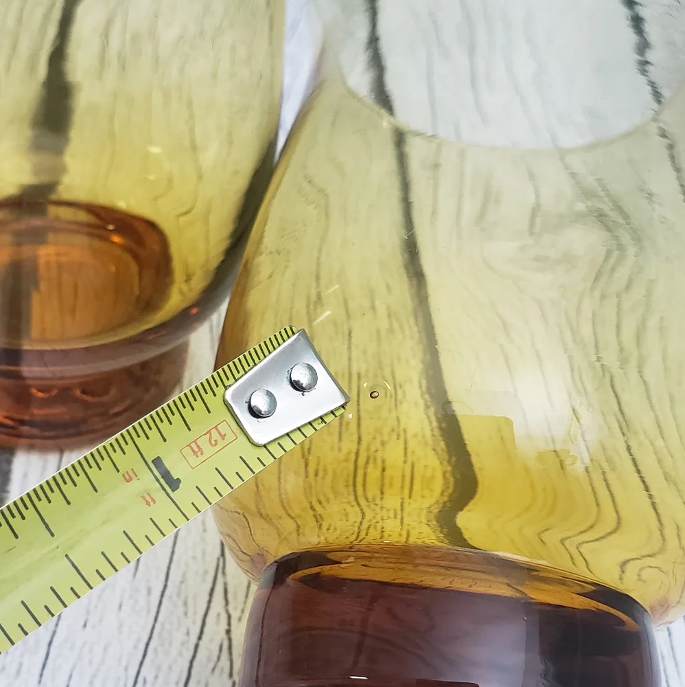 2 pc Vintage Tulip Libbey Amber Glasses - Picture 6 of 8